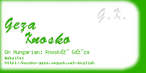 geza knosko business card